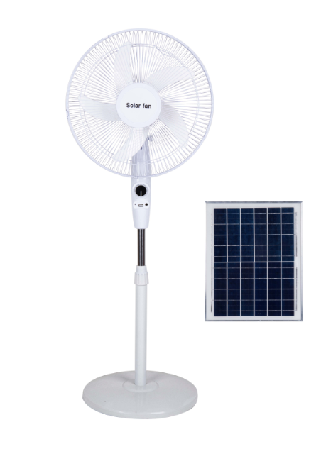 Solar Fan with External Light Capability | USB Charging Interface | 12W Panel | Versatile Lighting Solution