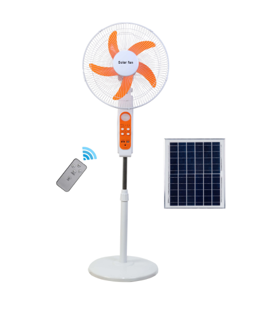 15W Brushless Motor Solar Fan | 20W 18V Panel | 12 Speed Settings | DC Output | Orange Design