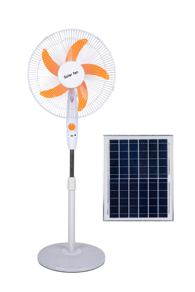 Solar Fan with External Light Capability | USB Charging Interface | 12W Panel | Versatile Lighting Solution