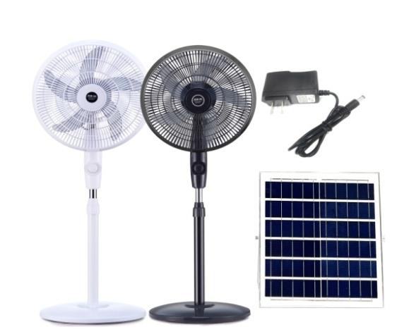 16" Solar Standing Fan with 10000mAh Battery - 3-Speed Patio Fan - Portable Solar Powered Cooling Fan