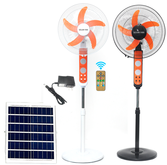 18" Solar Fan with Timer and Dual Lights - 20W High-Voltage Panel for Efficient Outdoor Cooling