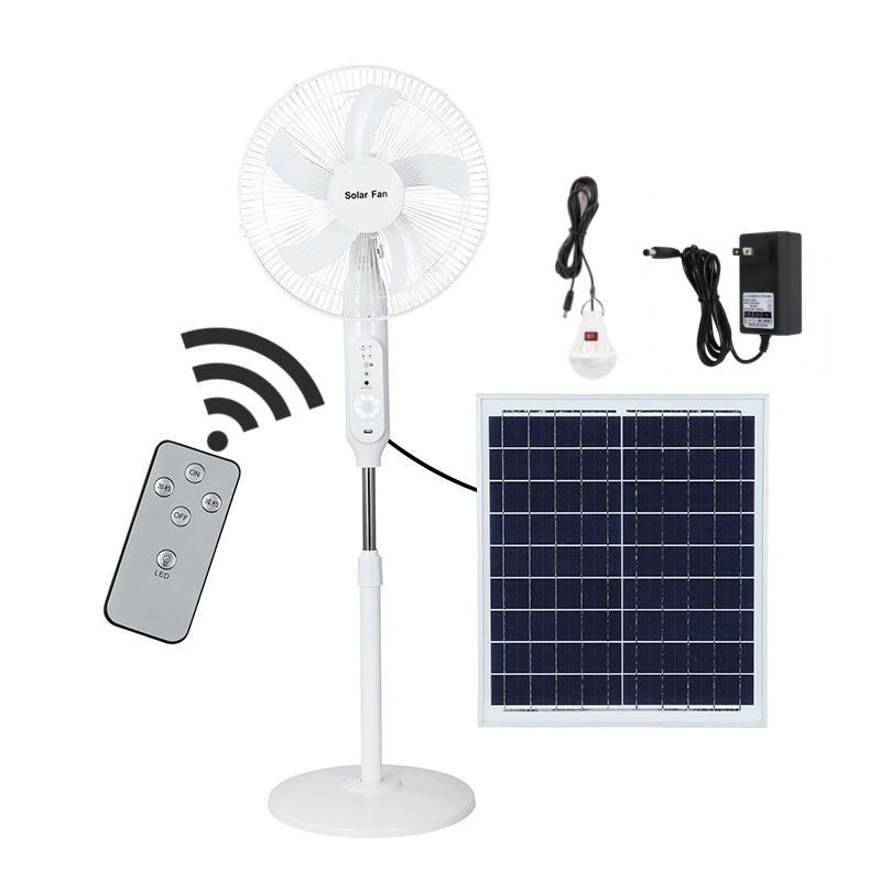 Smart Solar Standing Fan with Remote & Display - 20W Multi-Function Fan with LED Night Light
