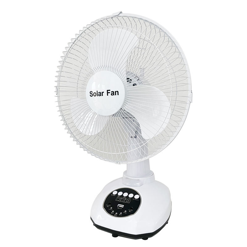 Compact 12-Inch Solar Desk Fan | 3W Panel & Dual Lighting | Budget-Friendly Cooling Solution