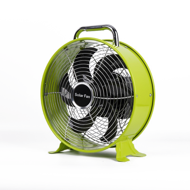 10-Inch Compact Solar Floor Fan - 5-Speed, Ultra-Portable for Personal Cooling