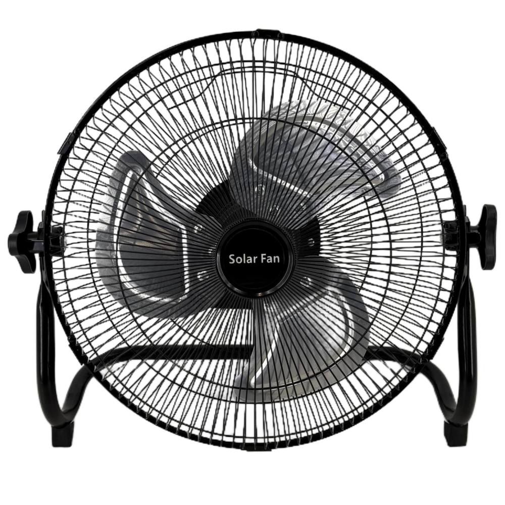 12-Inch Smart Solar Floor Fan with Brushless Motor & Power Display - 12 Speeds, 25-Hour Max Runtime