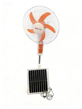 25W Brushless Motor Solar Fan | 20W 18V Panel | 12 Speed Settings | DC Output | Orange Design