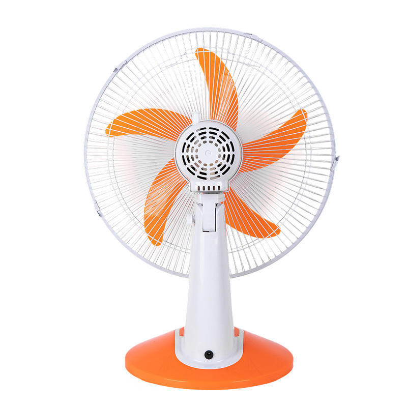 16 Inch High-Power Solar Table Fan | Portable Rechargeable Fan with Night Light, DC Bulb & USB Output for Outdoor Camping Garden Patio