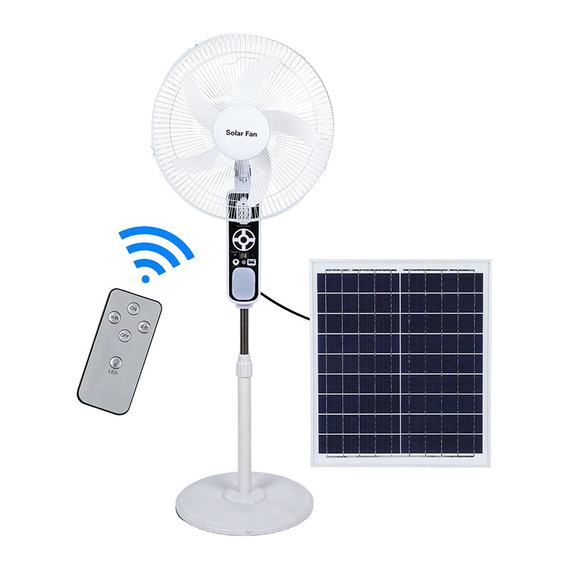 Solar-Powered Floor Fan with Remote – Charge via Sun, Cool with Ease