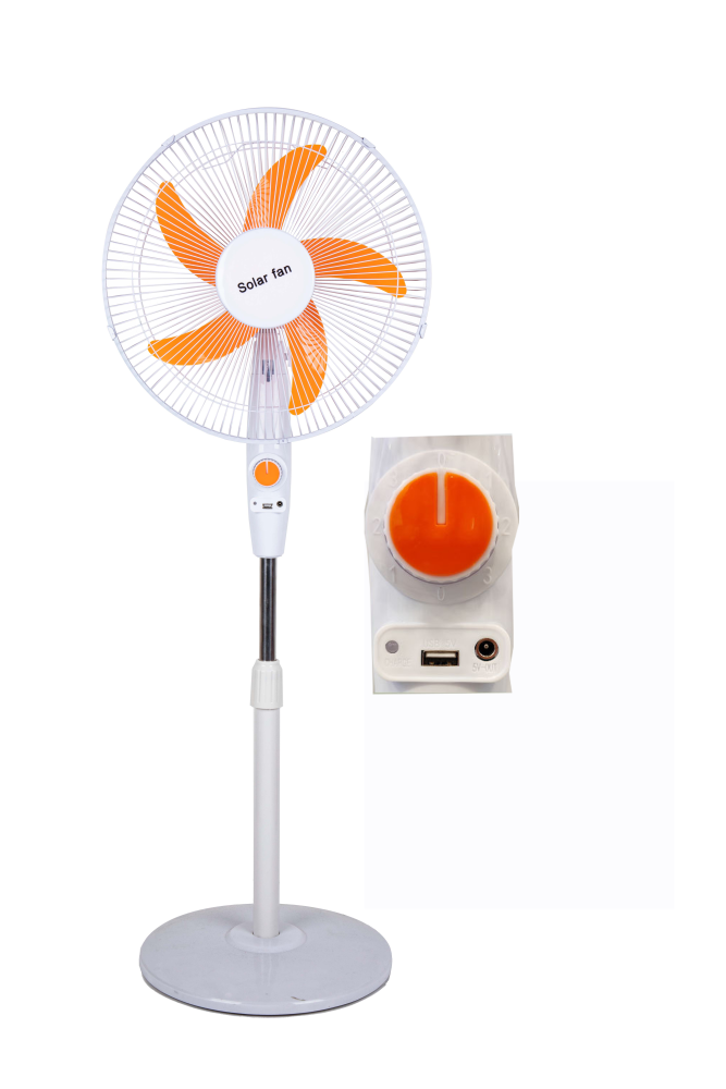 Solar Fan with External Light Capability | USB Charging Interface | 12W Panel | Versatile Lighting Solution