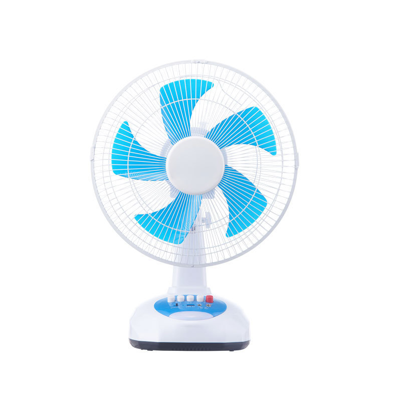 Solar Rechargeable Table Fan with Lights | 6600mAh Battery USB Output | 3-Speed 12 Inch Portable Desk Fan for Camping Study Emergency