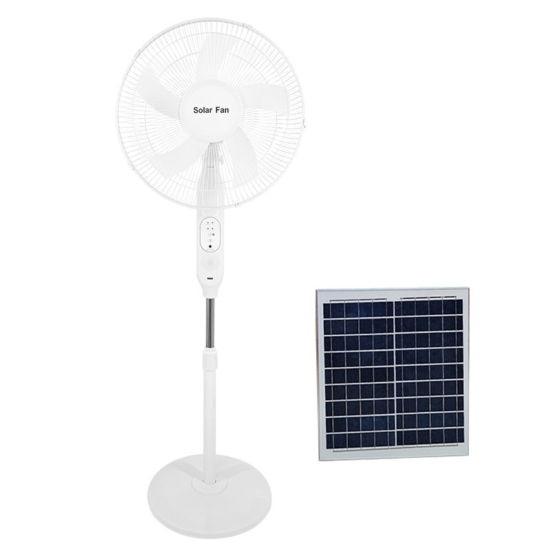 Smart Solar Standing Fan with Remote & Display - 20W Multi-Function Fan with LED Night Light
