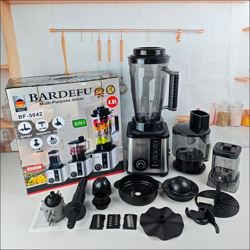 8-in-1 Heavy Duty Multi-function Commercial Blender, Industrial Food Processor for Juice/Smoothie/Ice Crush/Meat Grinding