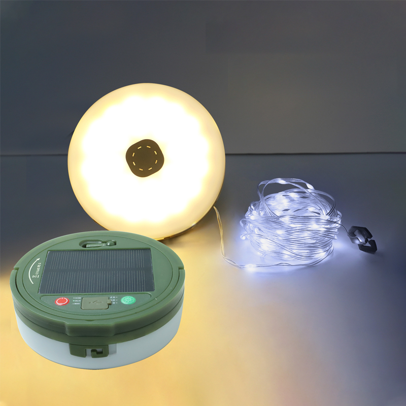 Multifunctional Solar & Type-C Rechargeable Tape Measure Camping Light with Remote Control