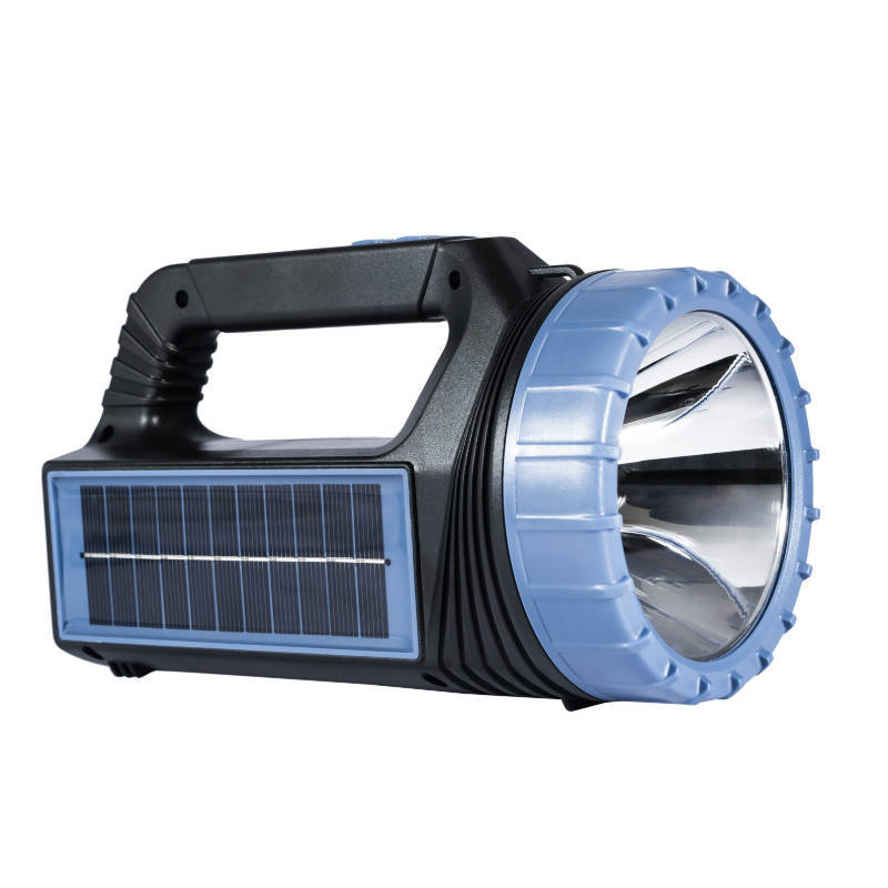 Solar & Type-C Rechargeable LED Searchlight with Side Light & Battery Indicator