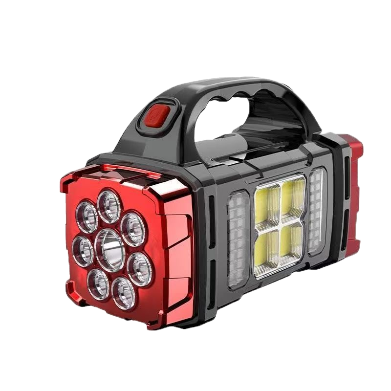 Solar & USB Rechargeable Portable Searchlight with Dual Side Lights