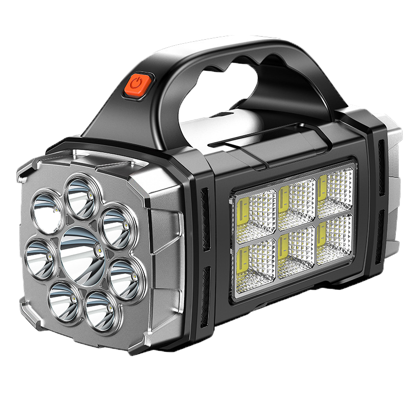 Solar & USB Rechargeable Portable Searchlight with Dual Side Lights