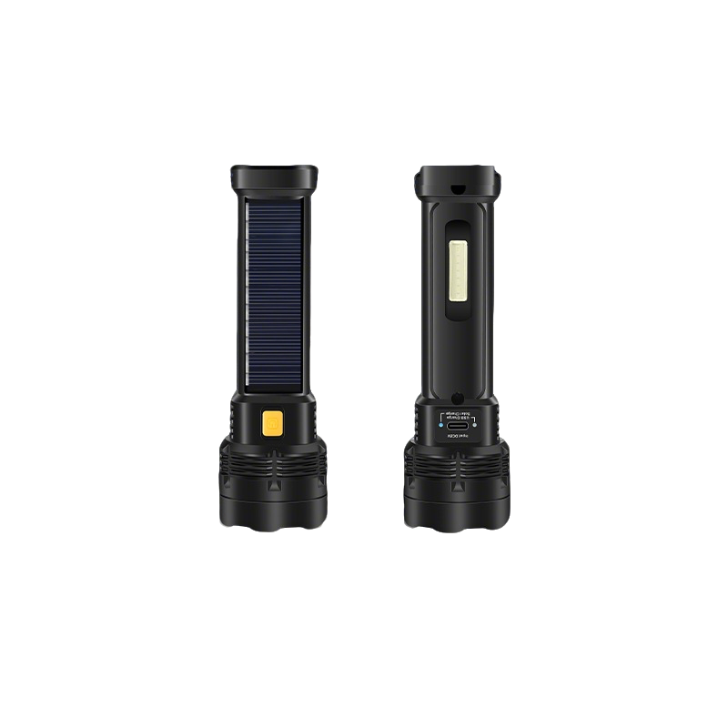 USB Rechargeable Portable Solar Flashlight - Super Bright Multi-Function
