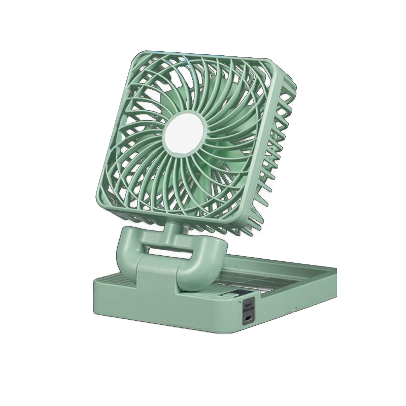 Portable Dual-Head Fan, Solar & USB Rechargeable Personal Cooling Fan