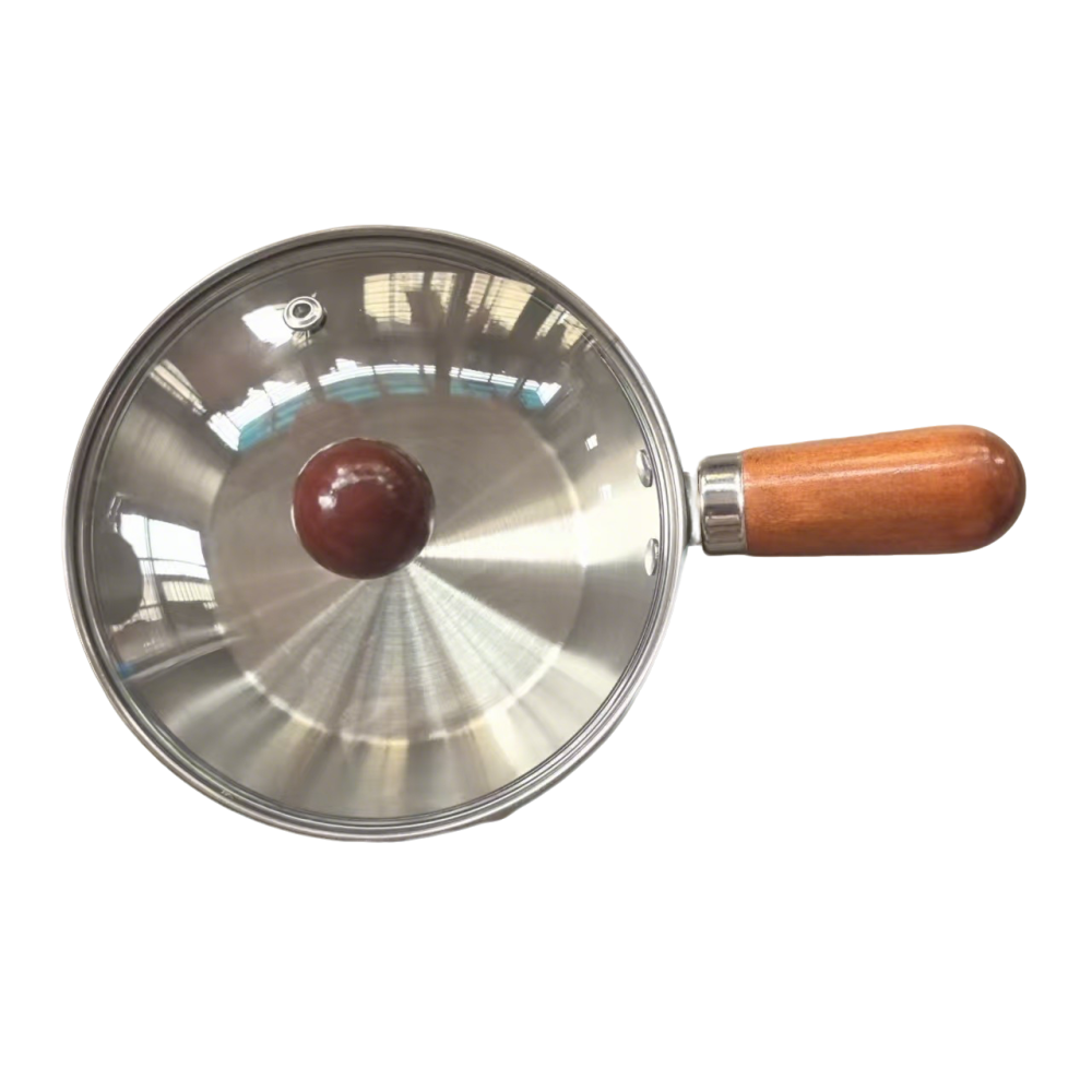 Small Saucepan with Walnut Handle for Home Kitchen