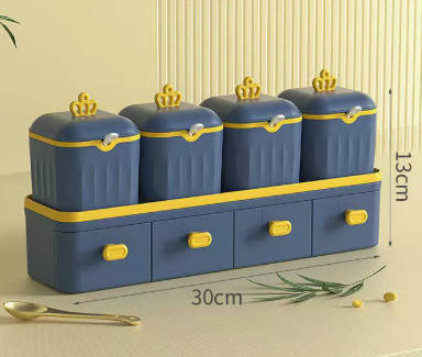 Luxury Spice Jar Set with Double-Layer Drawer, Moisture-Proof Seasoning Containers for Kitchen