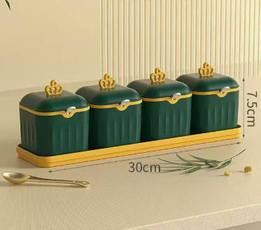 Luxury Spice Jar Set with Double-Layer Drawer, Moisture-Proof Seasoning Containers for Kitchen