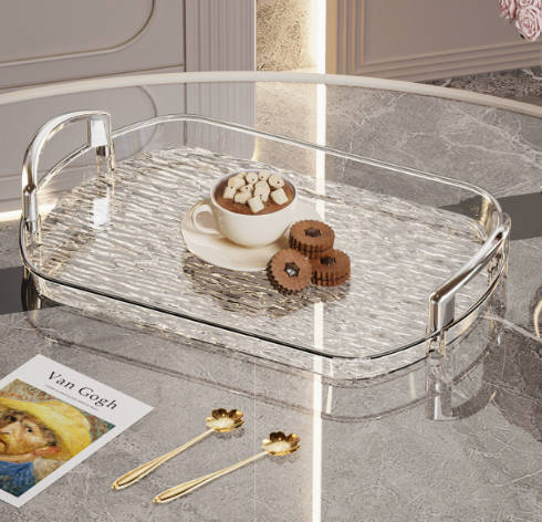 Multi-purpose Water Wave PET Storage Tray with Handles