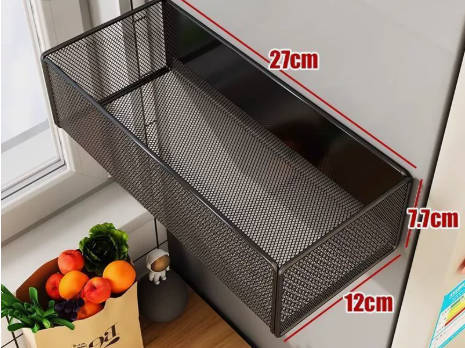 Carbon Steel Magnetic Hanging Basket, Refrigerator Storage Organizer
