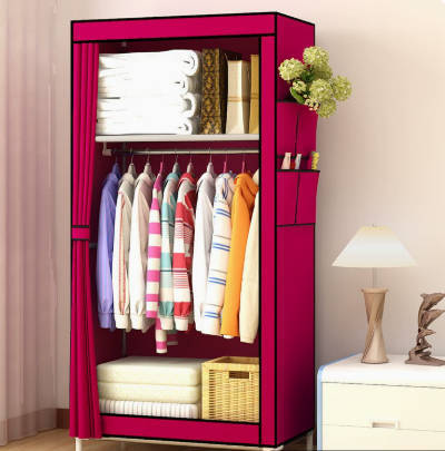 Multifunctional Fabric Wardrobe with Reinforced Steel Frame & Dustproof Design