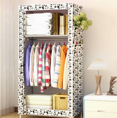 Multifunctional Fabric Wardrobe with Reinforced Steel Frame & Dustproof Design