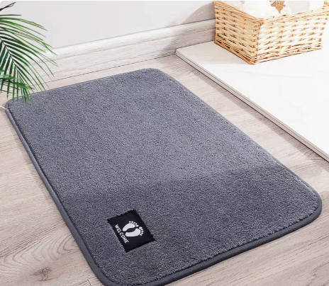Ultra-Absorbent Non-Slip Bath Mat, Thickened Soft Microfiber, Machine Washable