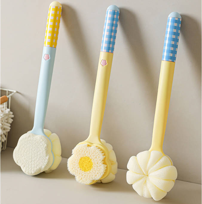 Multi-functional Long Handle Bath Brush, Double-sided Exfoliating & Back Scrubber