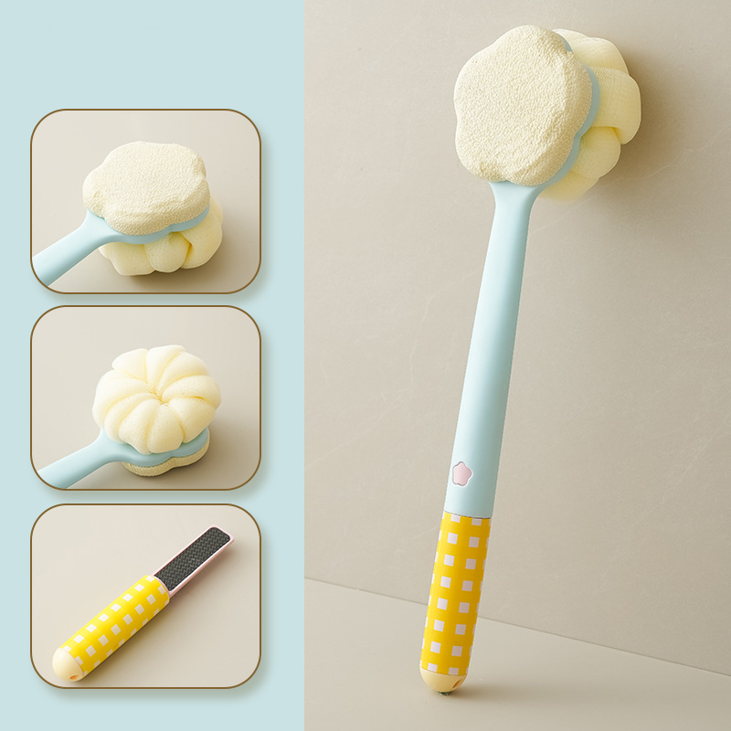 Multi-functional Long Handle Bath Brush, Double-sided Exfoliating & Back Scrubber