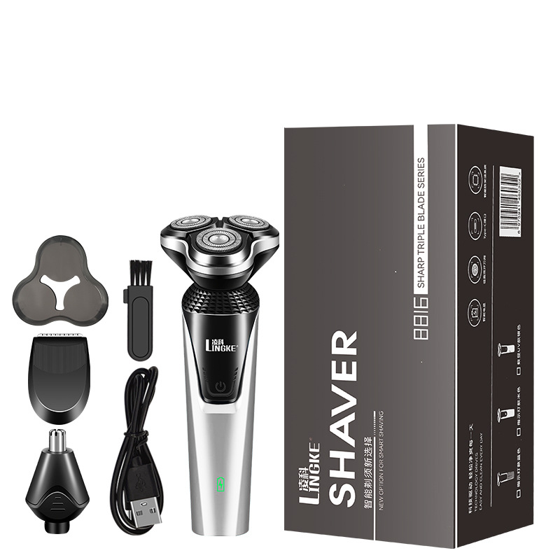 4D Multi-functional Electric Shaver, USB Rechargeable & IPX Washable
