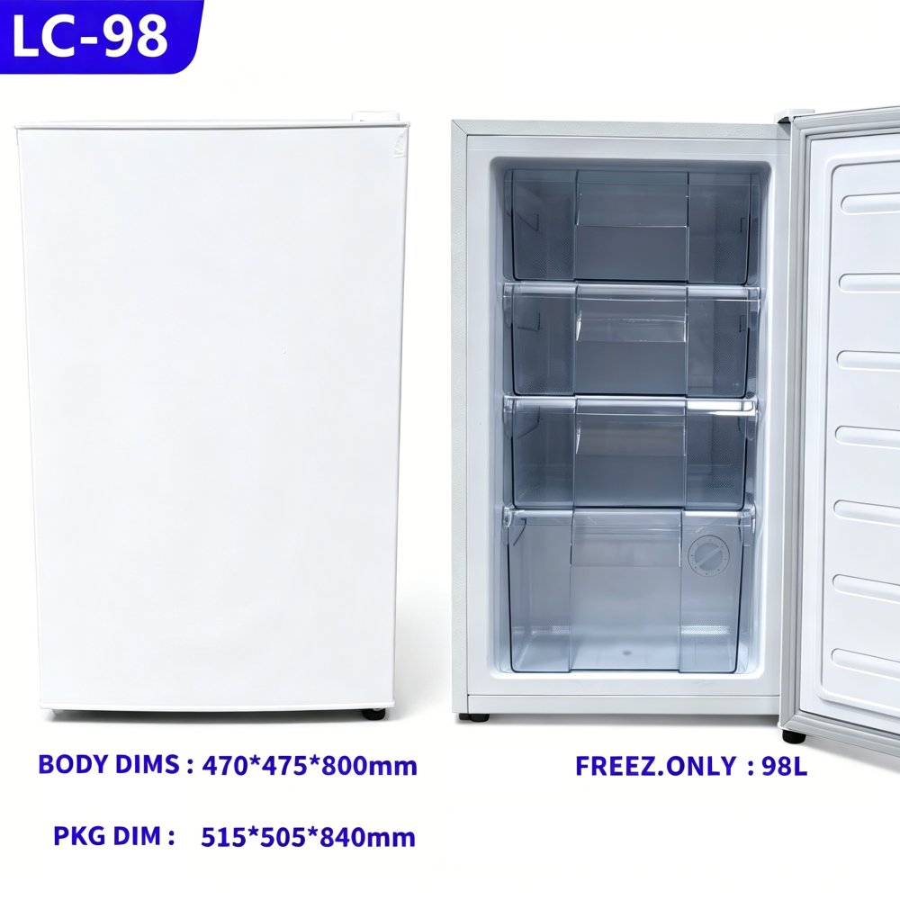 Single Door Mini Freezer, 46L/70L/98L Upright Deep Freezer, Compact & Quiet