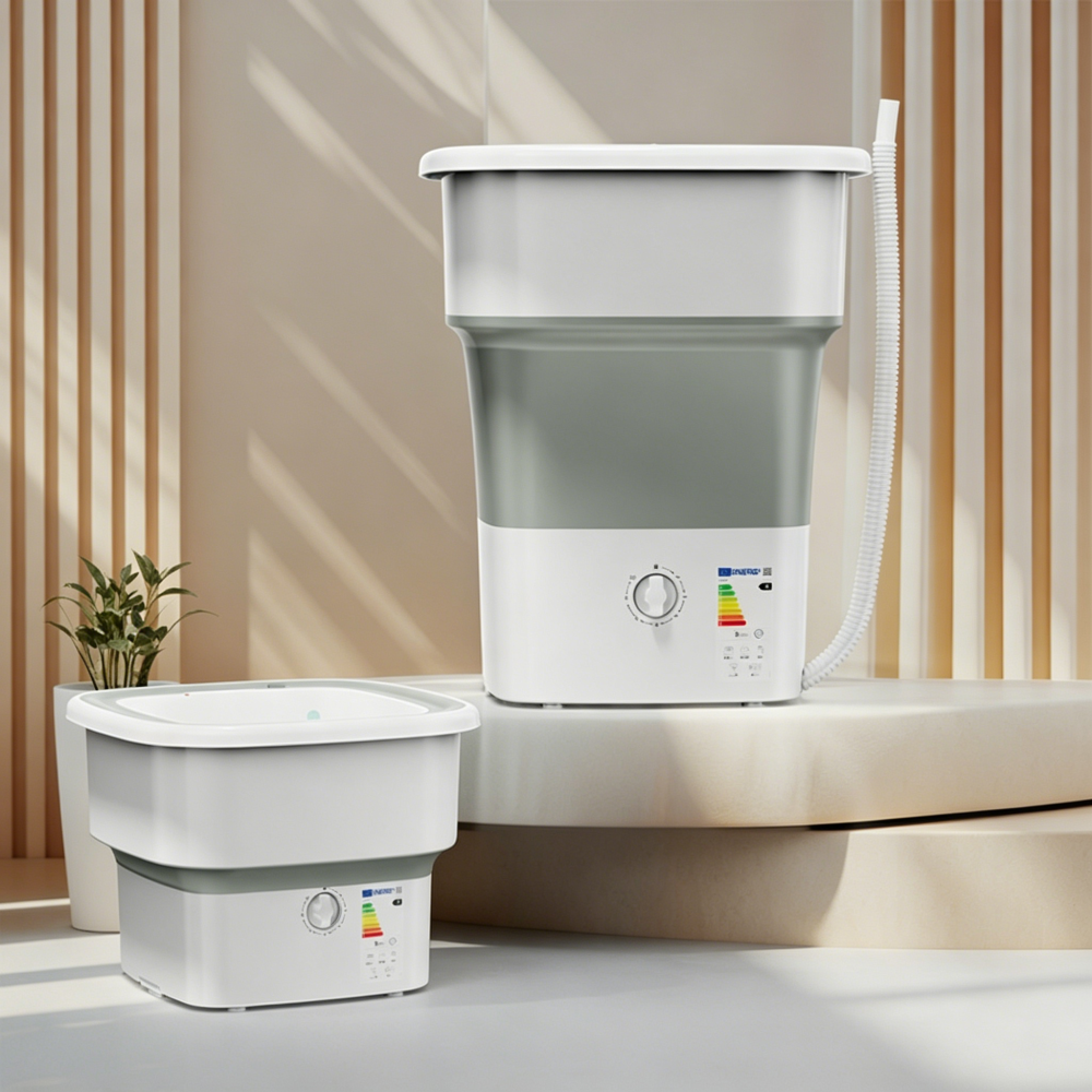 52L Portable Foldable Washing Machine, Wash & Spin Combo with Drain Pipe