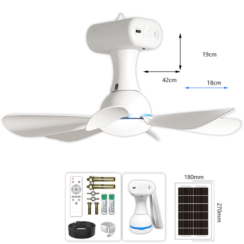 Solar & USB Rechargeable LED Ceiling Fan Light