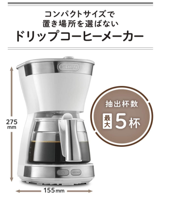 DeLonghi 滴漏式咖啡機 5杯裝 ICM12011J
