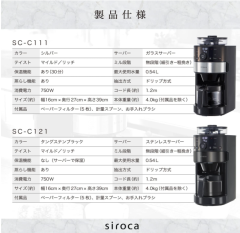 SIROCA SC-C111 SC-C121 SC-C122 SC-C124 全自動咖啡機