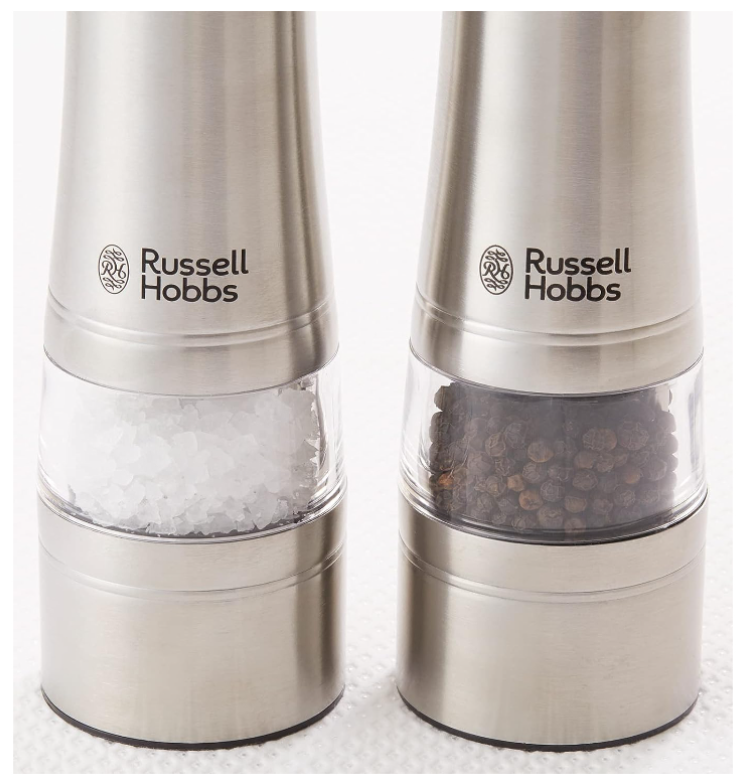 Russell Hobbs 不銹鋼電動胡椒磨鹽 LED 電池式 7922JP 7923JP