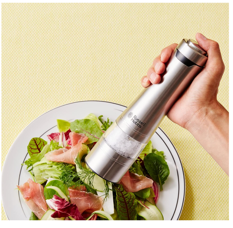 Russell Hobbs 不銹鋼電動胡椒磨鹽 LED 電池式 7922JP 7923JP