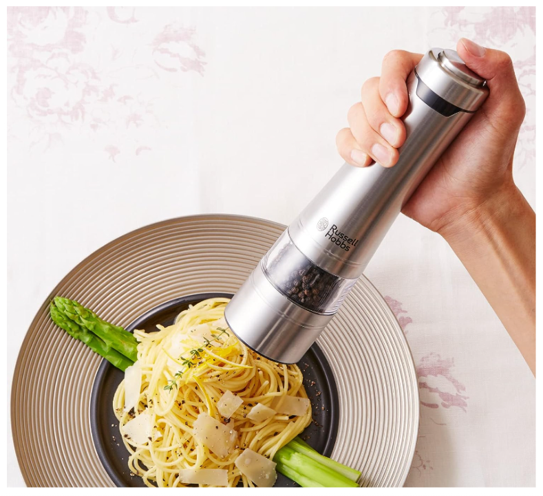 Russell Hobbs 不銹鋼電動胡椒磨鹽 LED 電池式 7922JP 7923JP