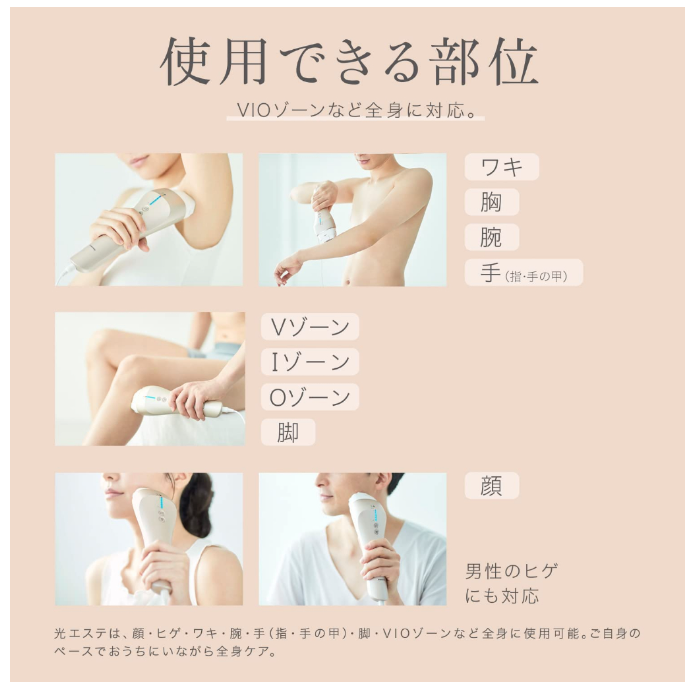 Panasonic 國際牌 松下 美體除毛機 家用光學除毛機 身體和臉部用 ES-WP98-N