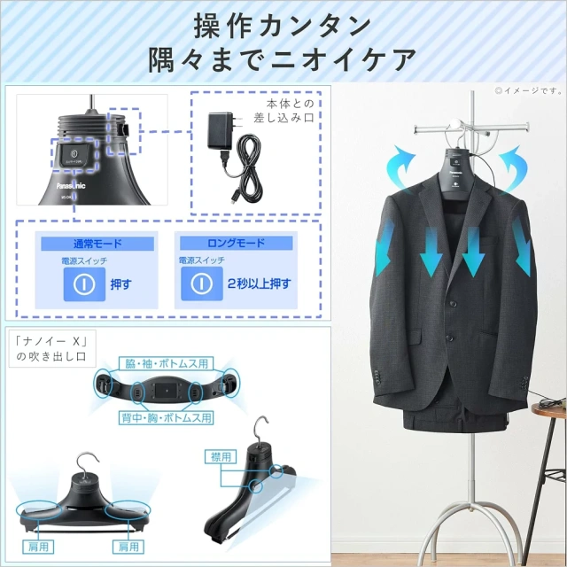 Panasonic 國際牌 MS-DH100 奈米 除臭衣架 脫臭 抑制花粉 西裝 汗臭 菸味