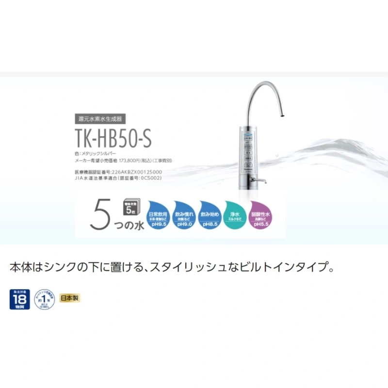 Panasonic 國際牌 整水器 水素水生成器 TK-HB50 日本製 TK-HB50-S