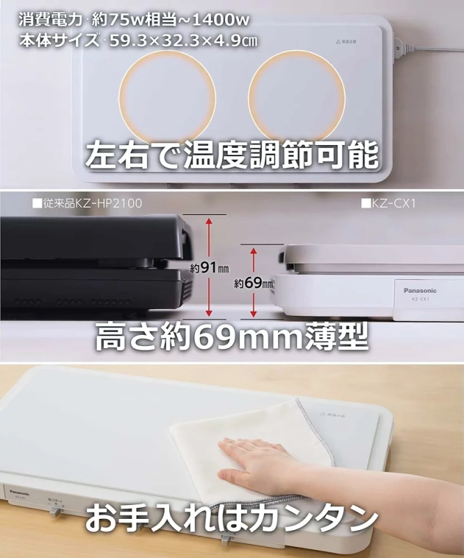 Panasonic KZ-CX1 桌上型薄型電磁爐 IH調理爐 烤盤 雙IH熱源