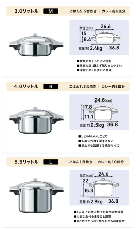 朝日輕金屬 高壓鍋IH燃氣火兼容壓力鍋日本製造烹飪簡易烹飪大容量3L/4L/5.5L