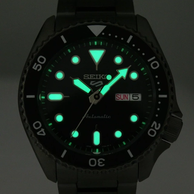 SEIKO 精工錶 5 Sports 系列潮黑機械錶 4R36-07G0SD(SRPD65K1)-42mm-黑面鋼帶