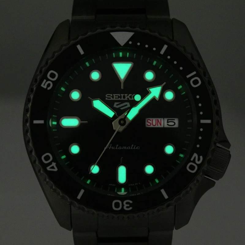 SEIKO 精工錶 5 Sports 系列潮黑機械錶 4R36-07G0SD(SRPD65K1)-42mm-黑面鋼帶