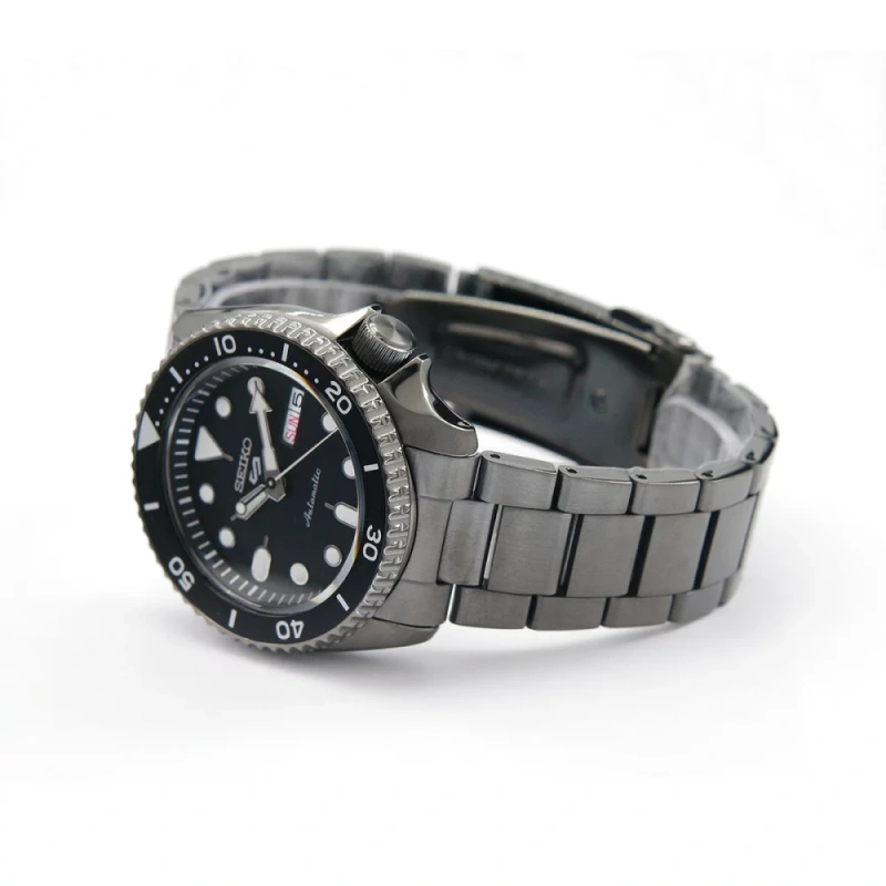 SEIKO 精工錶 5 Sports 系列潮黑機械錶 4R36-07G0SD(SRPD65K1)-42mm-黑面鋼帶