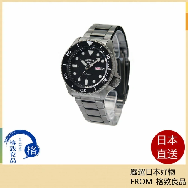 SEIKO 精工錶 5 Sports 系列潮黑機械錶 4R36-07G0SD(SRPD65K1)-42mm-黑面鋼帶